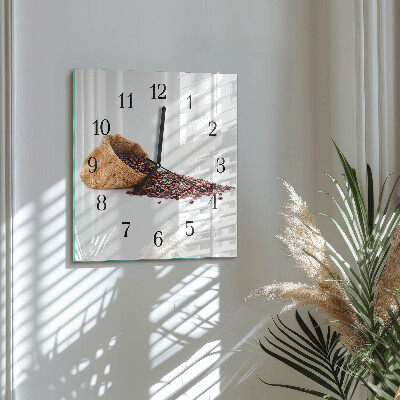Wanduhr aus glas Kaffeebohnen