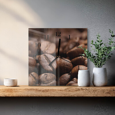 Wanduhr aus glas Kaffeebohnen