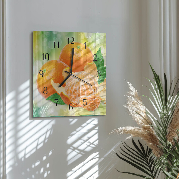 Wanduhr aus glas Orangen