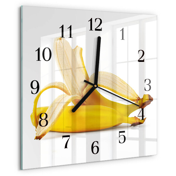 Wanduhr aus glas Bananen