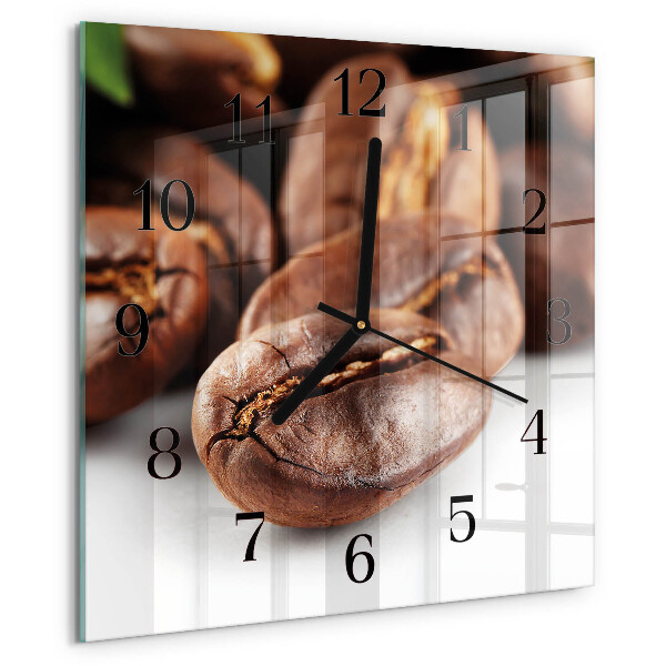 Wanduhr aus glas Kaffeebohnen