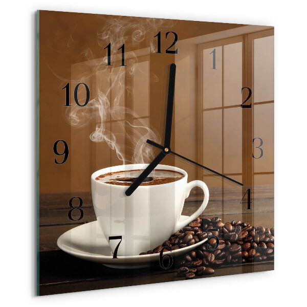Wanduhr aus glas Kaffee