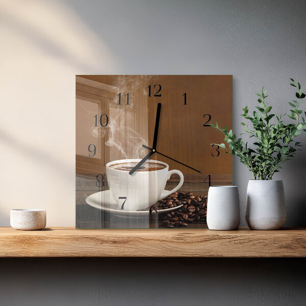 Wanduhr aus glas Kaffee