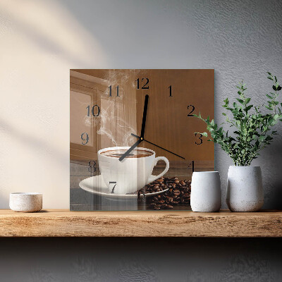 Wanduhr aus glas Kaffee