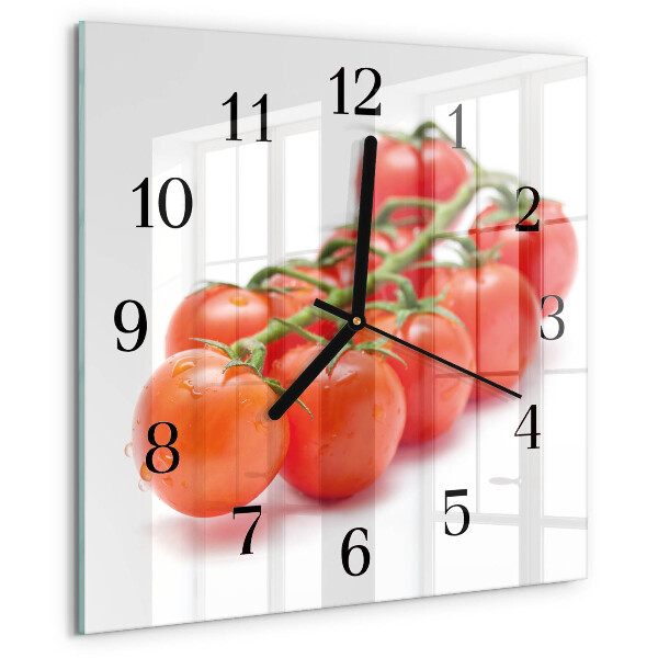 Wanduhr aus glas Tomaten
