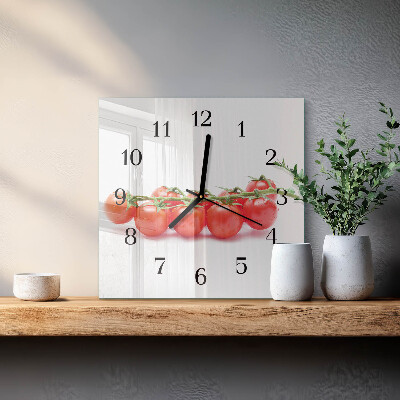 Wanduhr aus glas Tomaten
