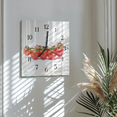 Wanduhr aus glas Tomaten