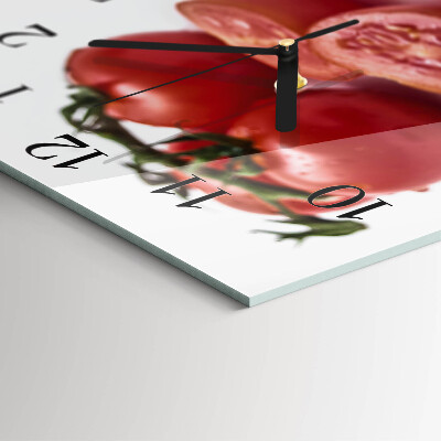 Wanduhr aus glas Tomaten