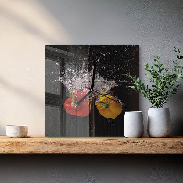 Wanduhr aus glas Pfeffer