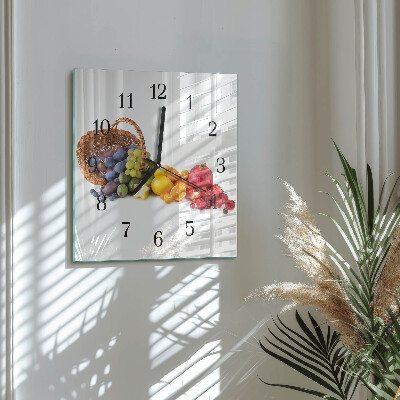 Wanduhr aus glas Obst