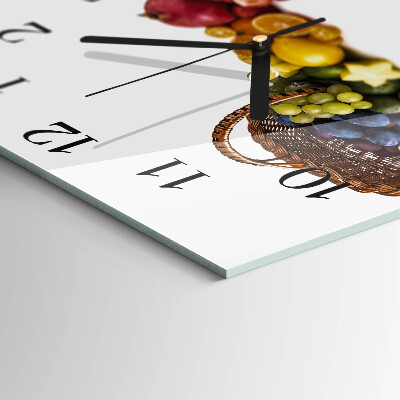 Wanduhr aus glas Obst