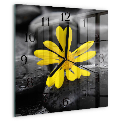 Wanduhr aus glas Blume
