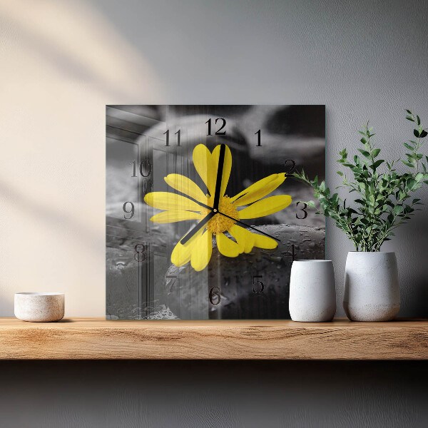 Wanduhr aus glas Blume