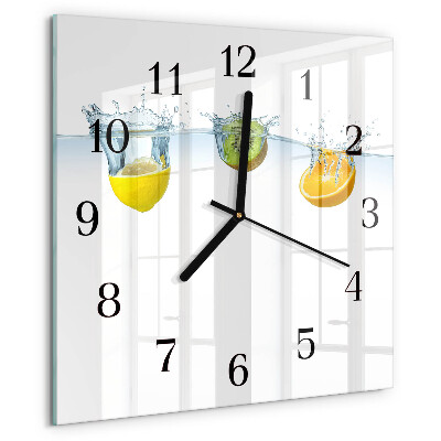 Wanduhr aus glas Kiwi