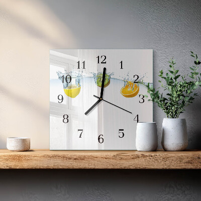 Wanduhr aus glas Kiwi