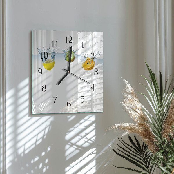 Wanduhr aus glas Kiwi