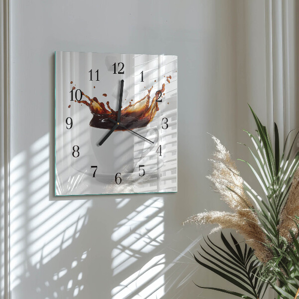 Wanduhr aus glas Kaffee
