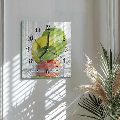Wanduhr aus glas Apfel