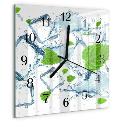 Wanduhr aus glas Eisminze
