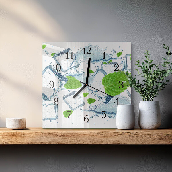 Wanduhr aus glas Eisminze