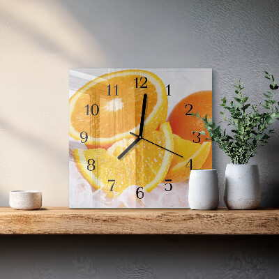 Wanduhr aus glas Orangen