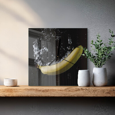 Wanduhr aus glas Banane