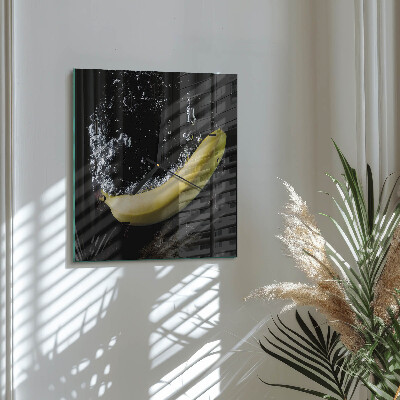 Wanduhr aus glas Banane