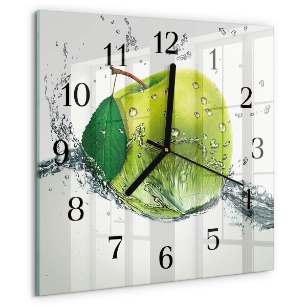 Wanduhr aus glas Apfel
