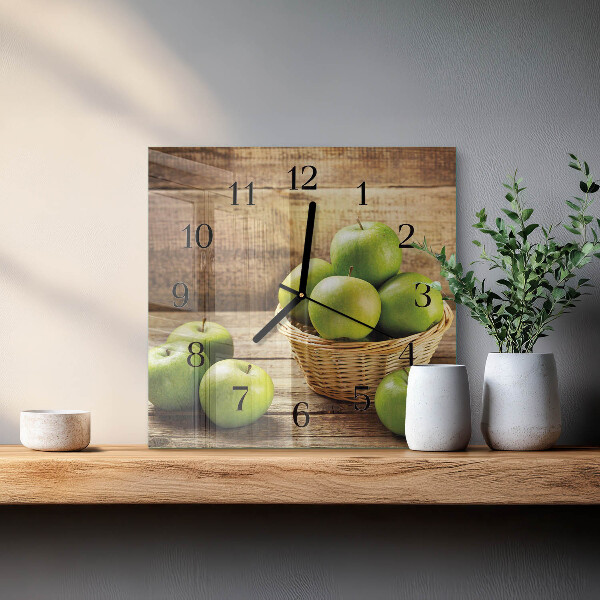 Wanduhr aus glas Apfel