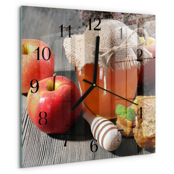 Wanduhr aus glas Apfelhonig