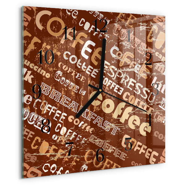 Wanduhr aus glas Kaffee