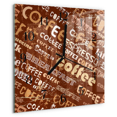 Wanduhr aus glas Kaffee