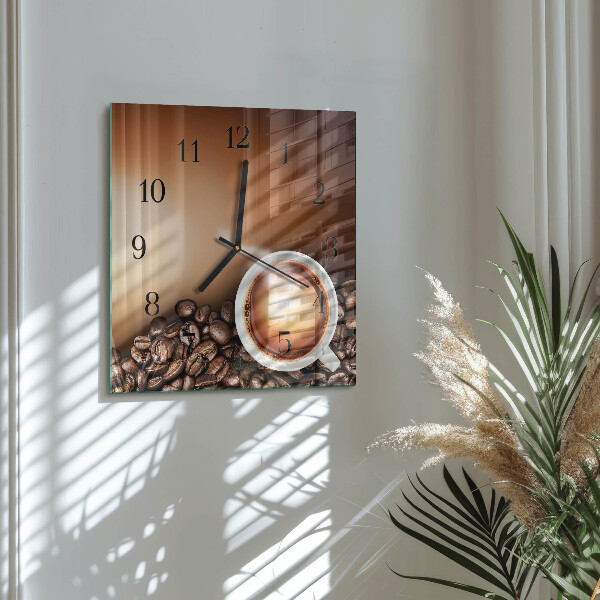 Wanduhr aus glas Kaffee