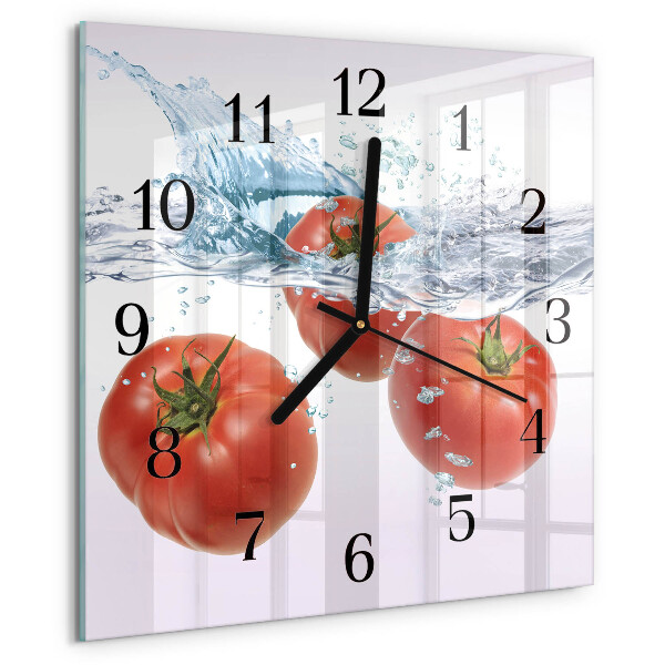 Wanduhr aus glas Tomaten