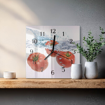 Wanduhr aus glas Tomaten