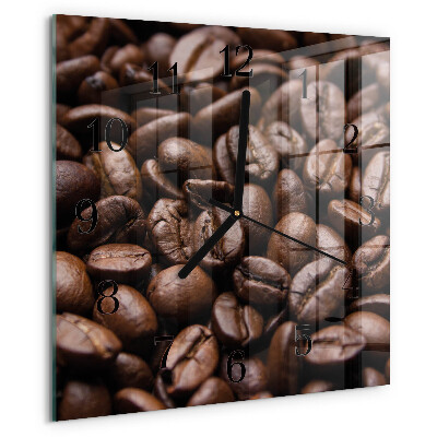 Wanduhr aus glas Kaffeebohnen