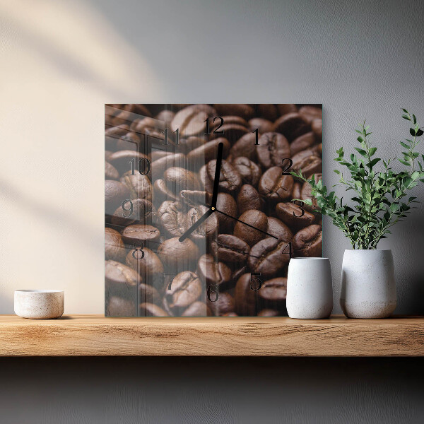 Wanduhr aus glas Kaffeebohnen