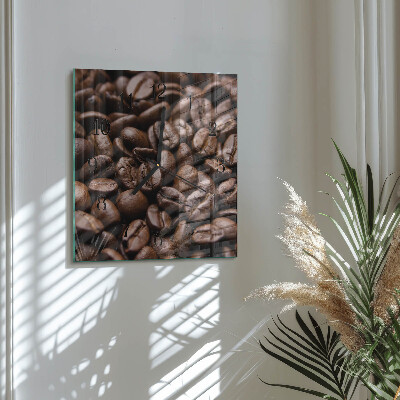 Wanduhr aus glas Kaffeebohnen