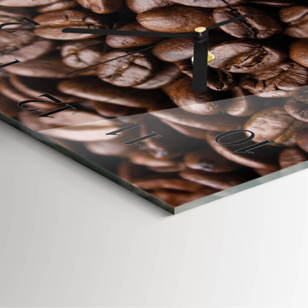 Wanduhr aus glas Kaffeebohnen