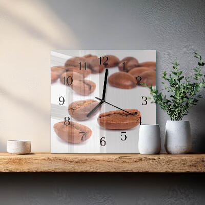 Wanduhr aus glas Kaffeebohnen