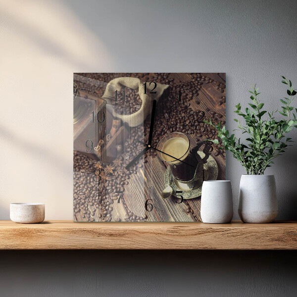Wanduhr aus glas Kaffee