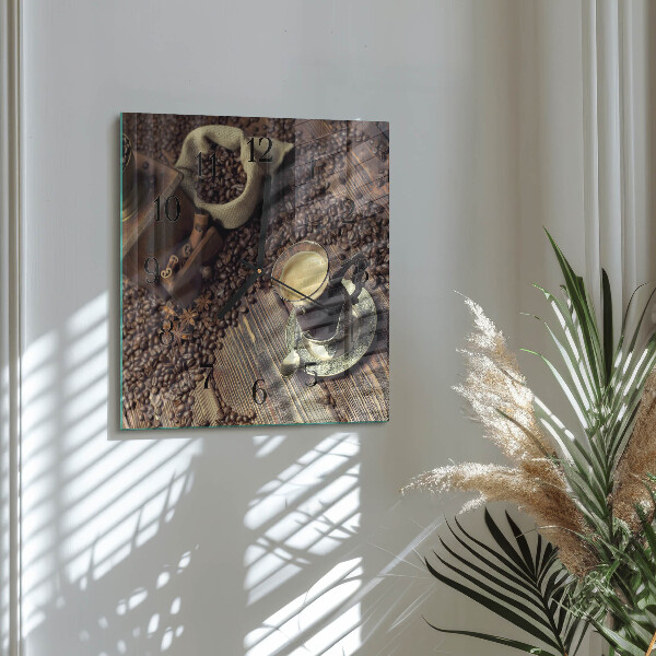 Wanduhr aus glas Kaffee