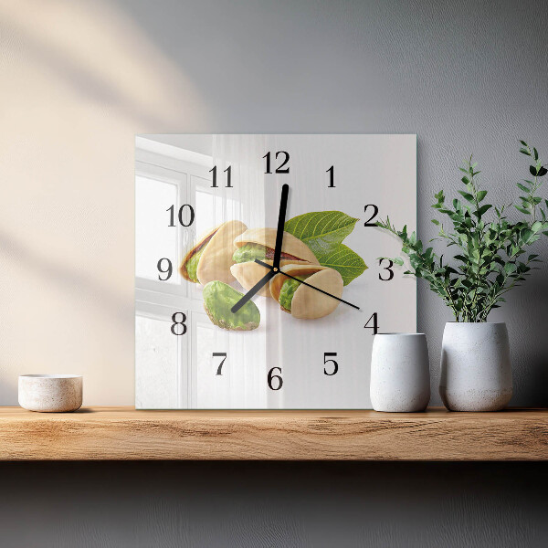 Wanduhr aus glas Nüsse