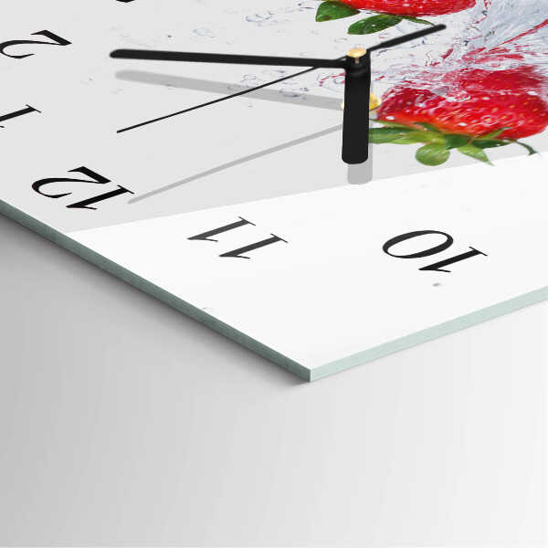 Wanduhr aus glas Erdbeere