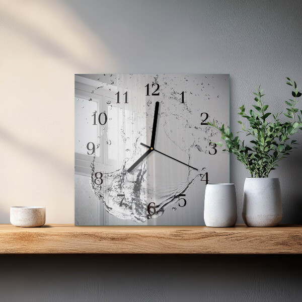 Wanduhr aus glas Wasser