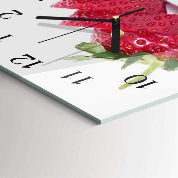 Wanduhr aus glas Erdbeere