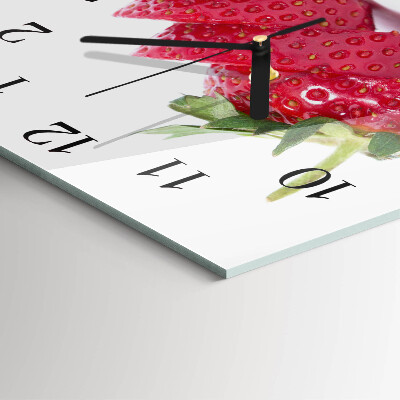 Wanduhr aus glas Erdbeere