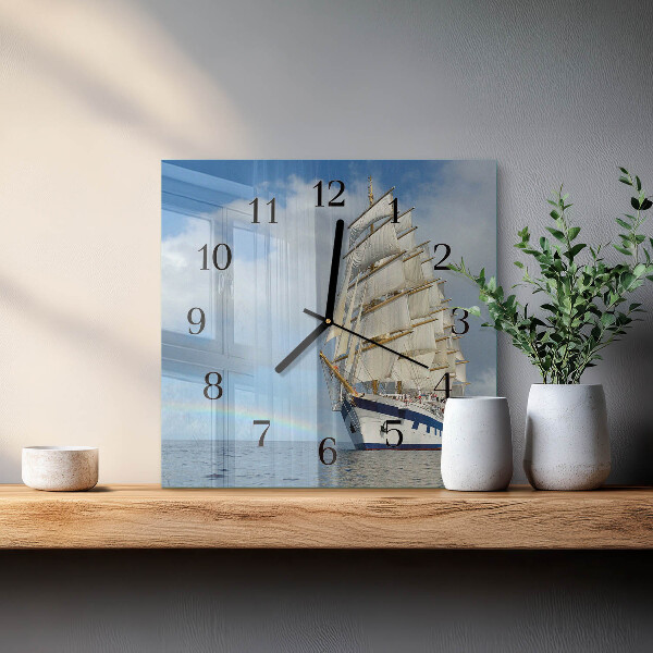 Wanduhr aus glas Schiff