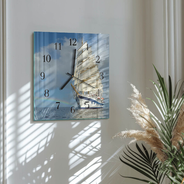 Wanduhr aus glas Schiff