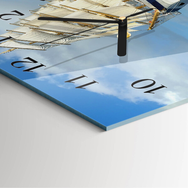 Wanduhr aus glas Schiff